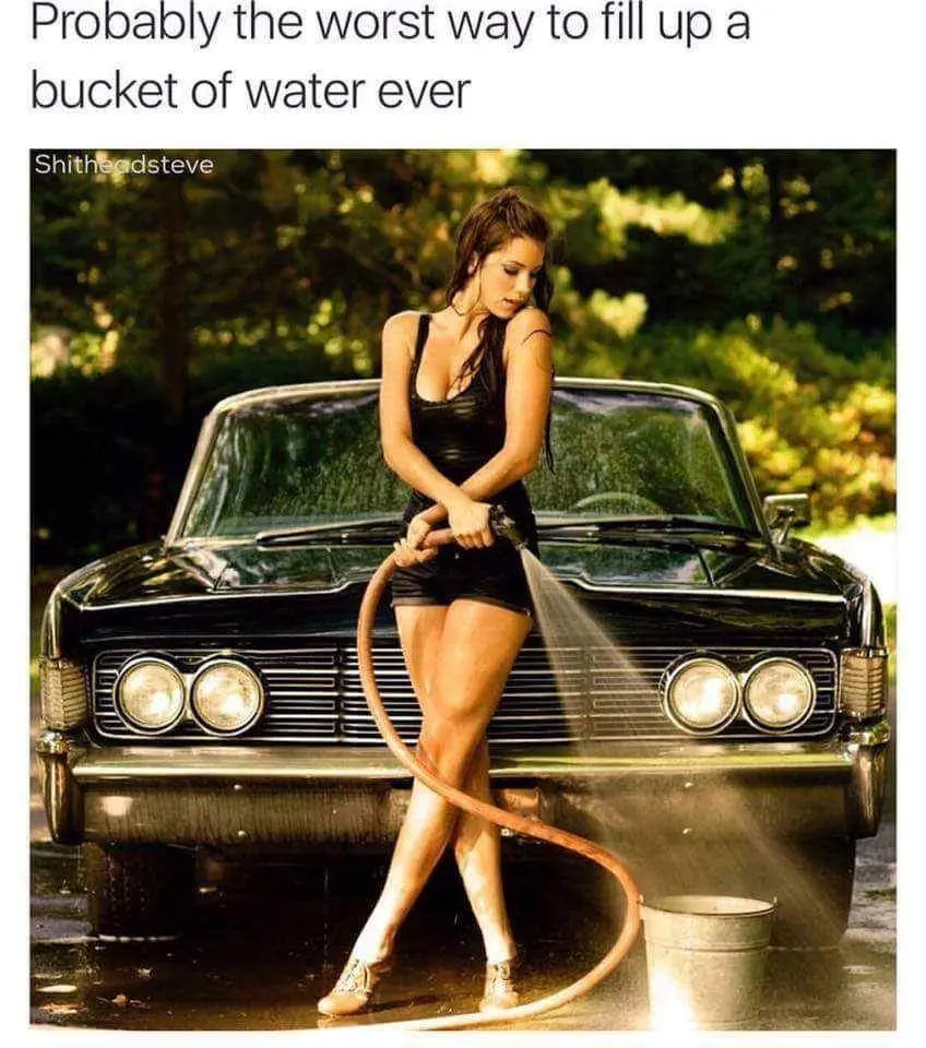 Probably the worst way to fi bucket of water ever